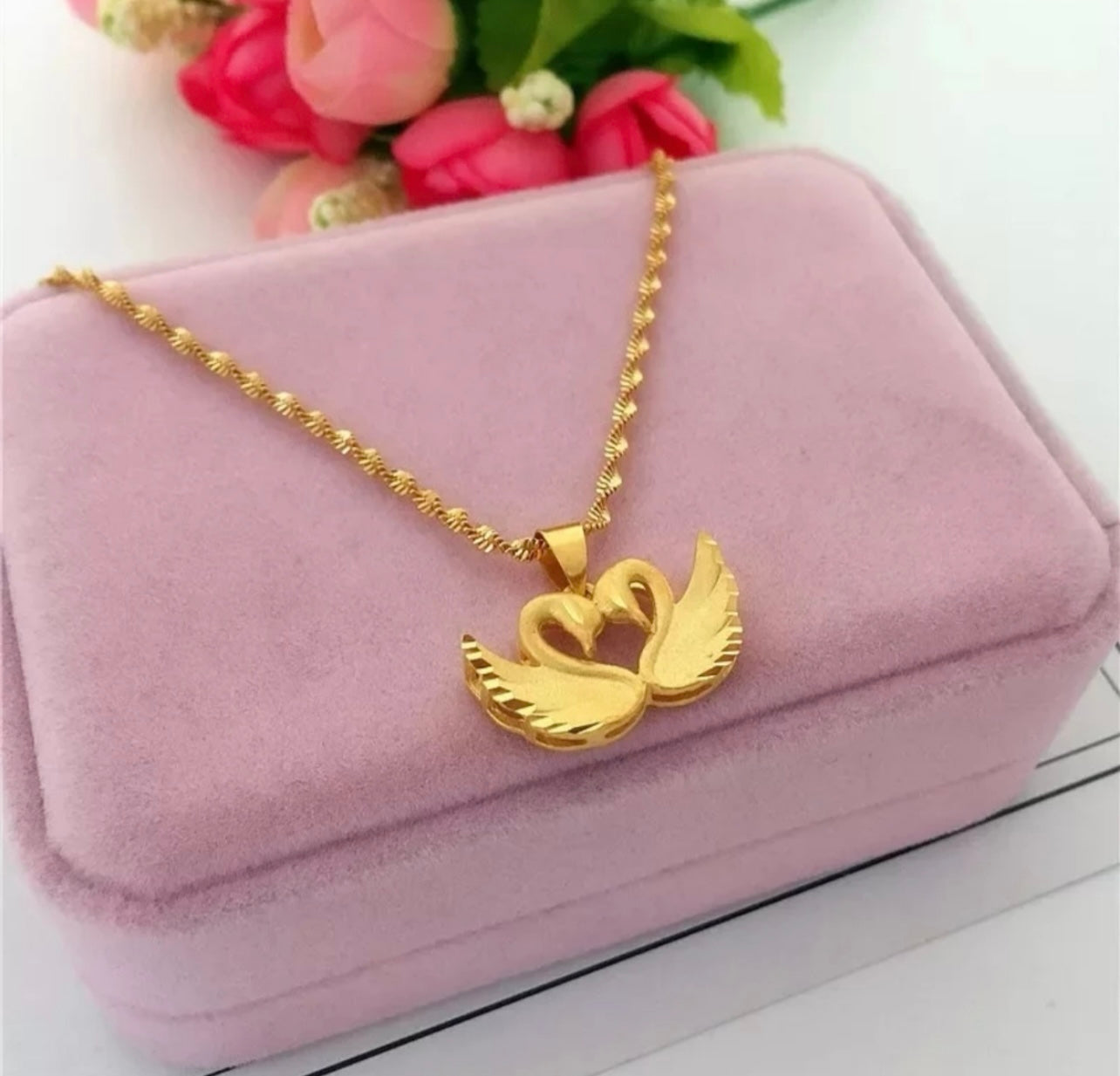 24K Gold Plated Swan Necklace