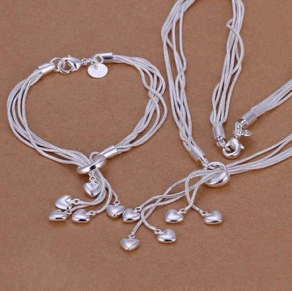 925 Silver Necklace and Bracelet Set