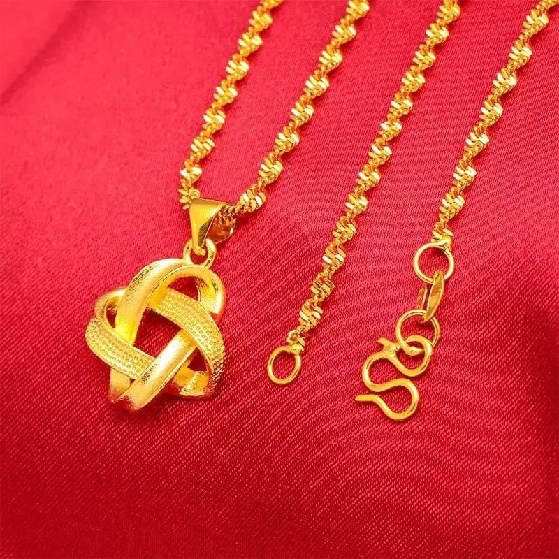 24K Gold Plated Necklace at Earring Set