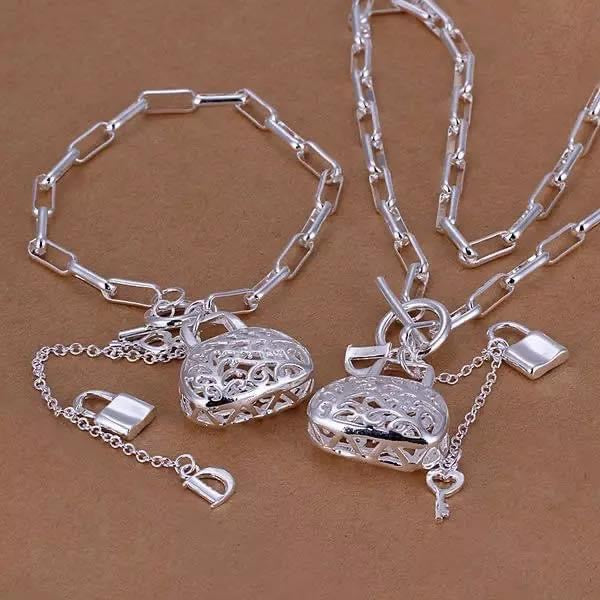 925 Silver Necklace and Bracelet Set