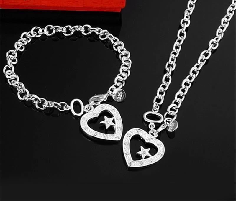 925 Silver Necklace at Bracelet Set