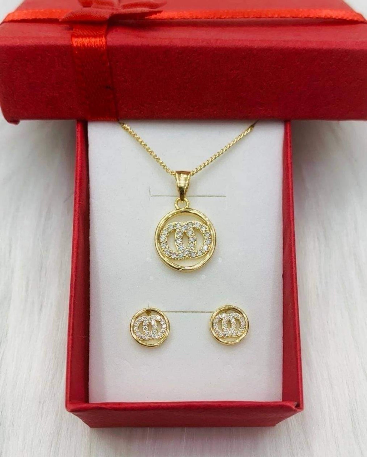 18K Gold Plated Necklace and Earring Set