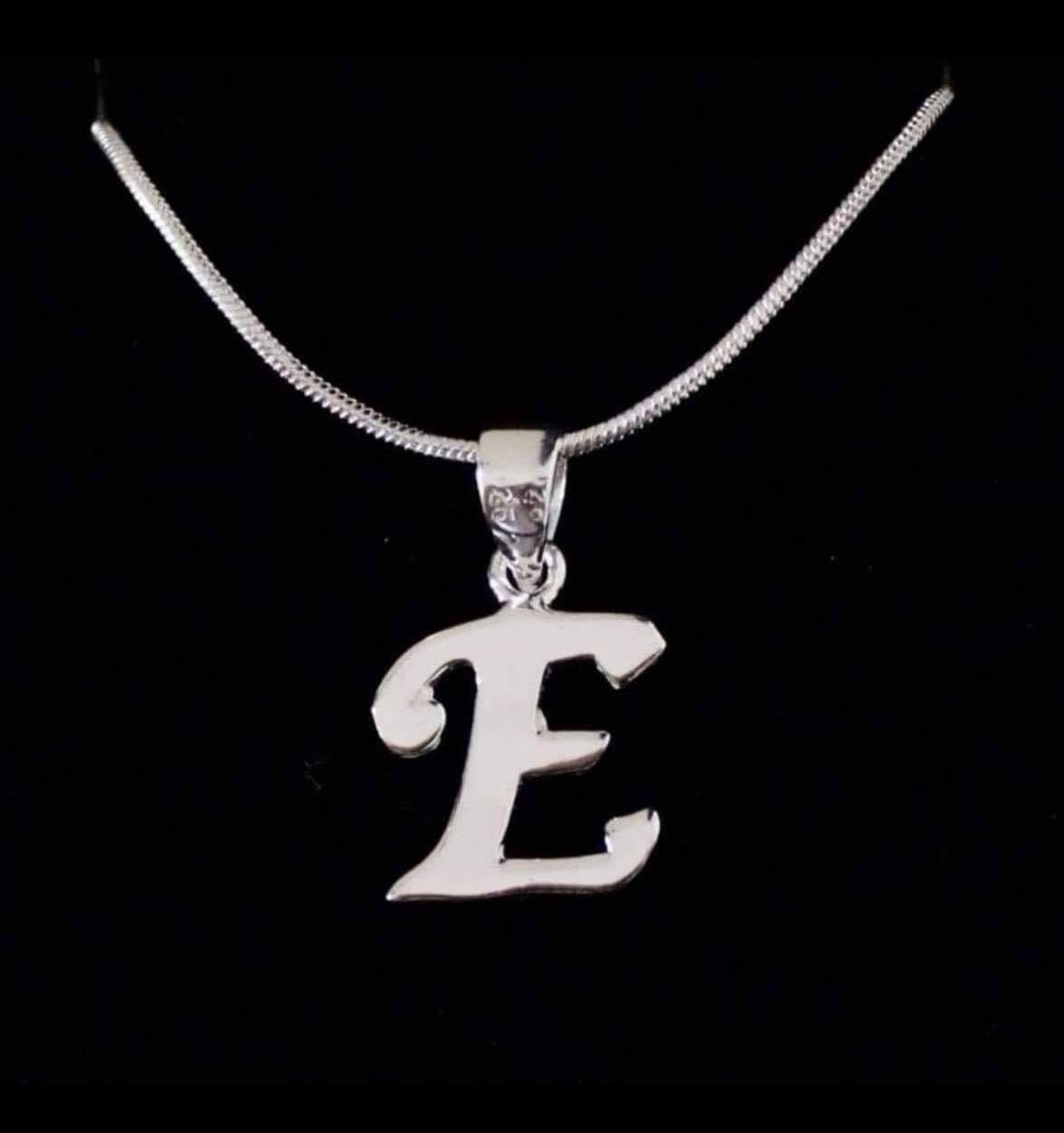 925 Silver “E” Necklace