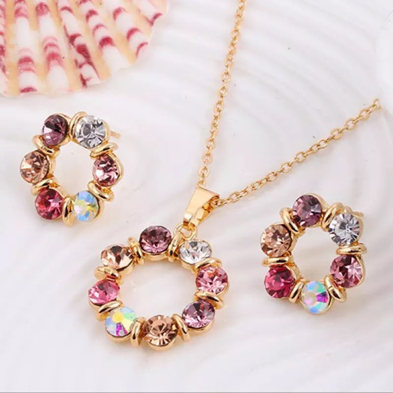 Gold Plated Necklace and Earring Set