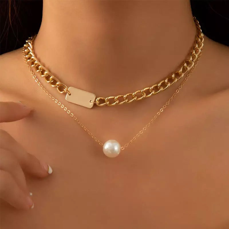 Gold Plated Double Necklace