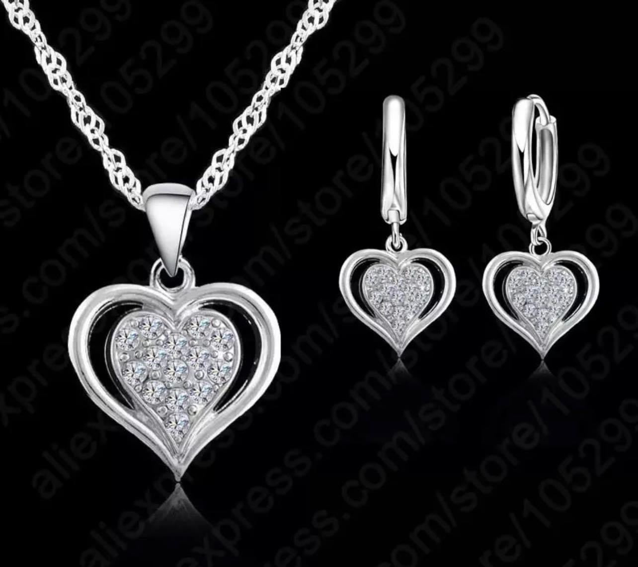 925 Silver Necklace at Earring Set