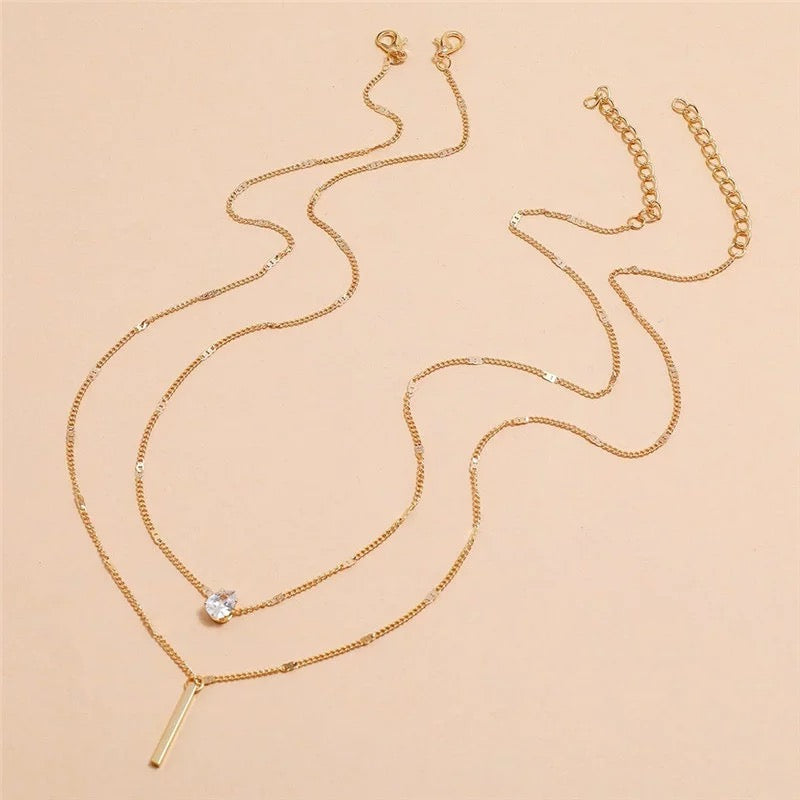 Gold Plated Double Necklace