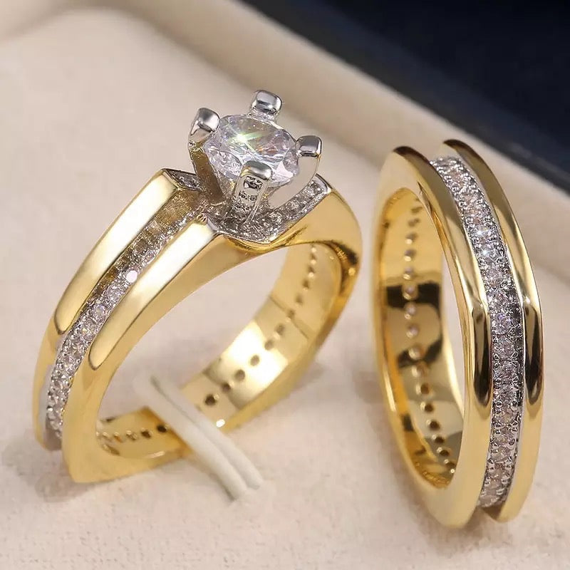 18K Gold Plated Twin Rings