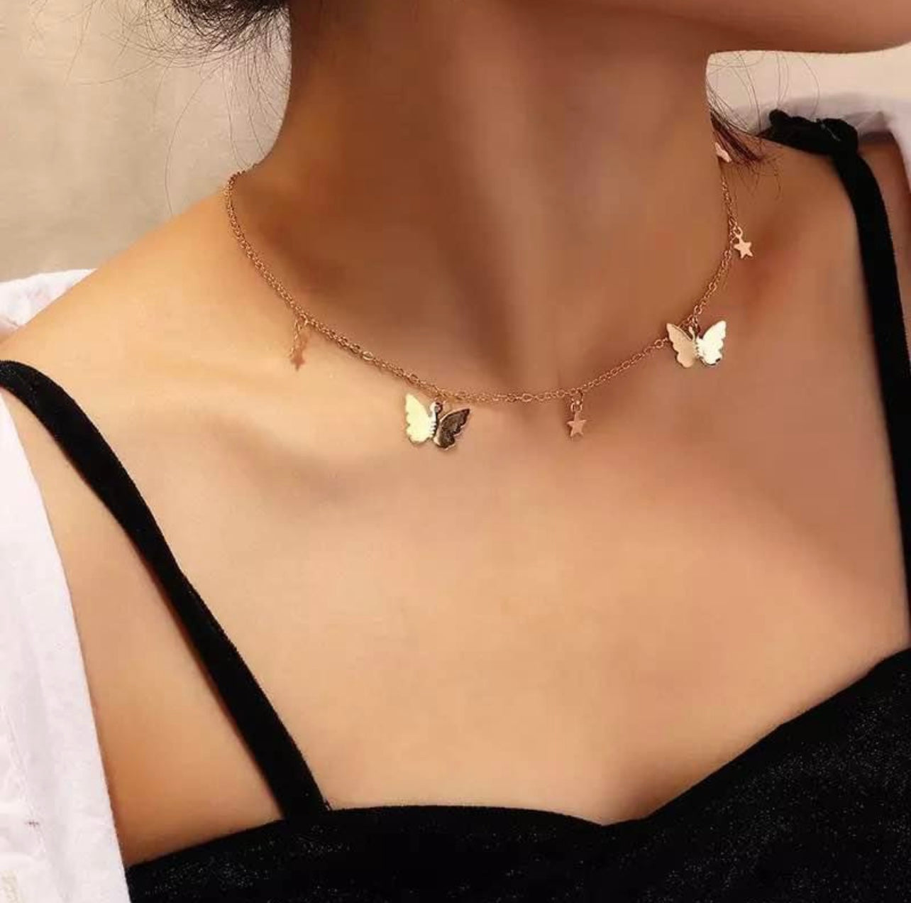 Gold Plated Butterfly Necklace