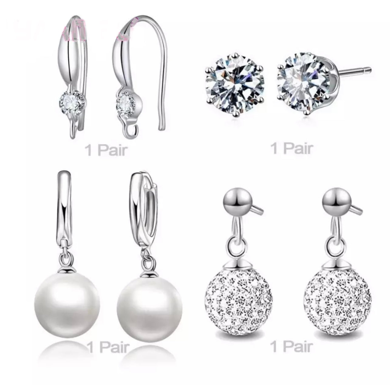 925 Silver Earrings Set