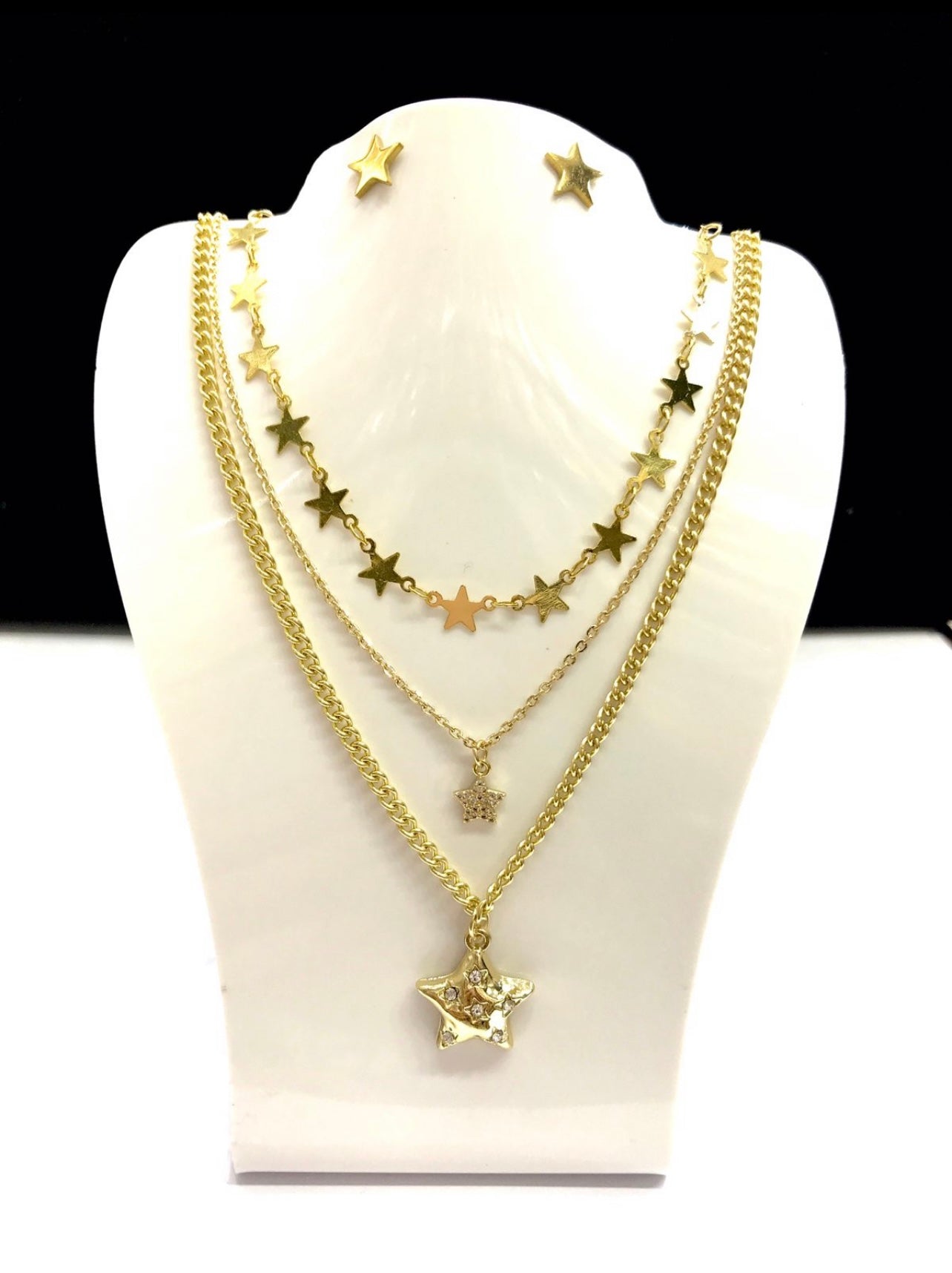 18K Gold Plated Necklace at Earring Set